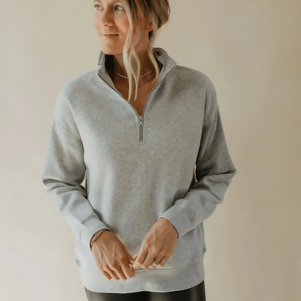 3/4 zip sweatshirt womens