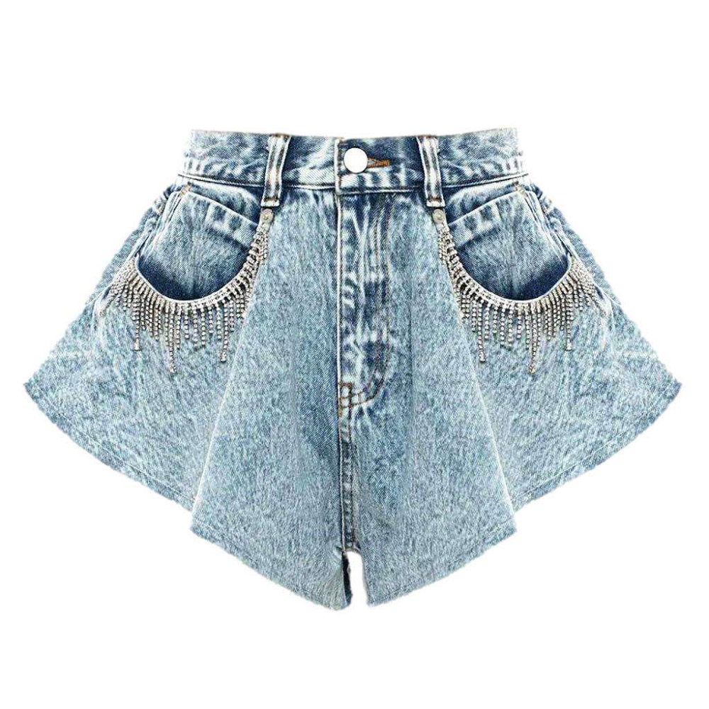wide leg jean shorts